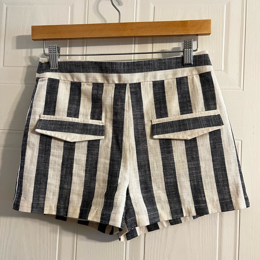 LINEN COTTON STRIPED SUMMER SHORTS - L’ACADEMIE SIZE XS